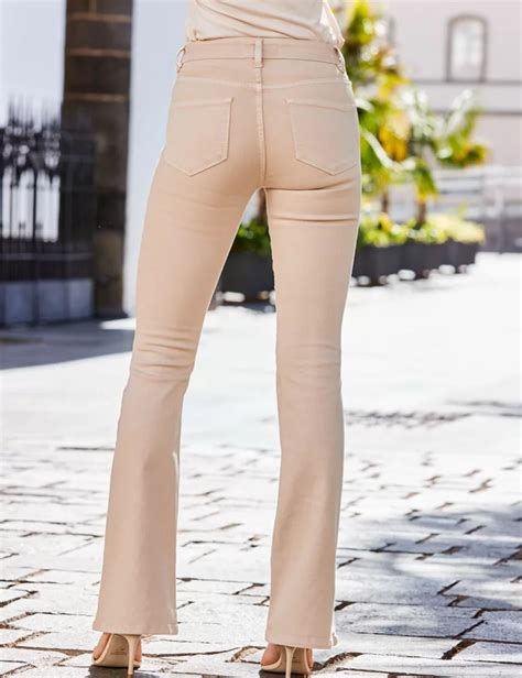 Flared Pants Ecru Wool and Silk 